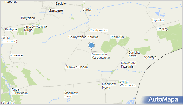 mapa Nowosiółki Kardynalskie, Nowosiółki Kardynalskie na mapie Targeo